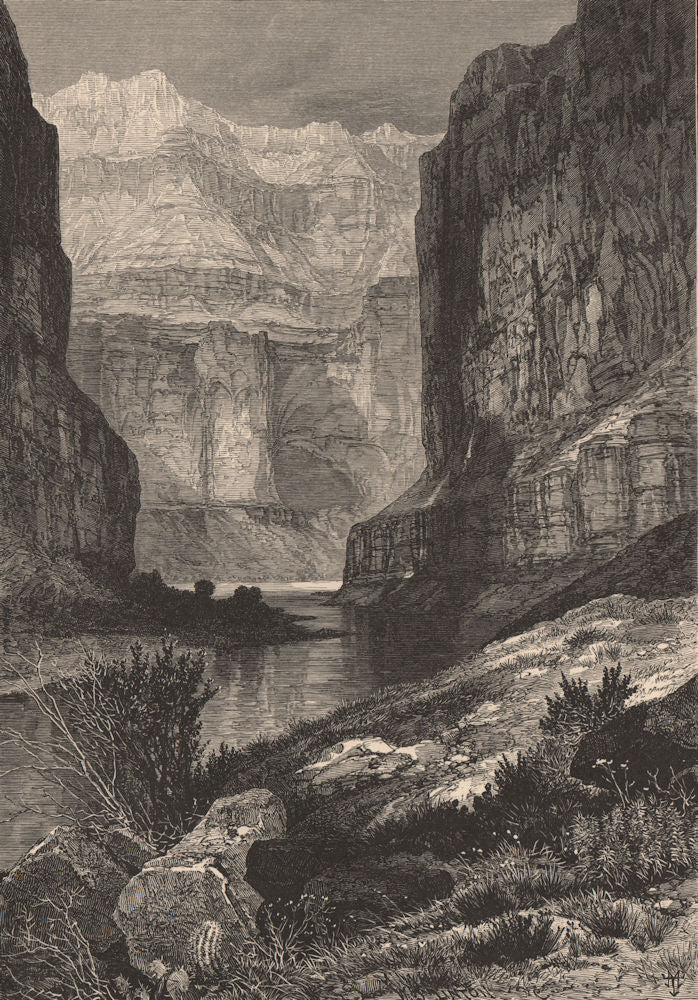 ARIZONA. Marble Canyon 1874 old antique vintage print picture